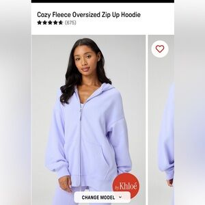 Fabletics Cozy Fleece Oversized Zip Up Hoodie
